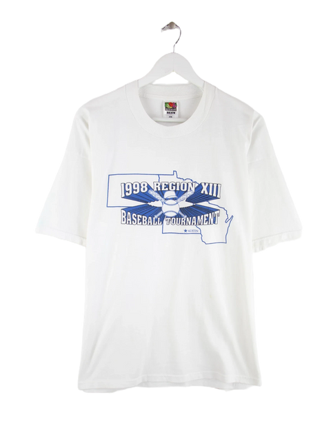 Fruit of the Loom 1998 Vintage Region XIII Baseball Tournament Print T-Shirt Weiß XXL