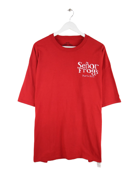 Vintage Frog Graphic Print T-Shirt Rot 3XL