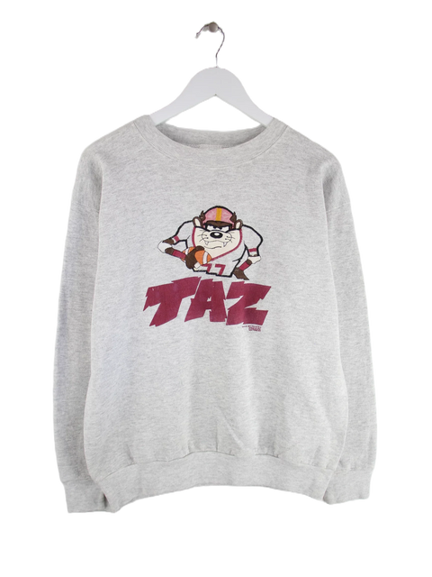 Tultex 1994s Vintage Taz Football Print Sweater Grau L