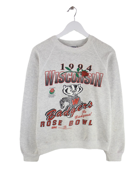 Lee 1994 Vintage Wisconsin Badgers Rose Bowl Print Damen Sweater Grau L