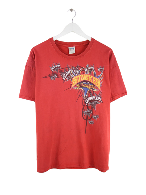 Gildan Stuckey Racing Print T-Shirt Rot XL