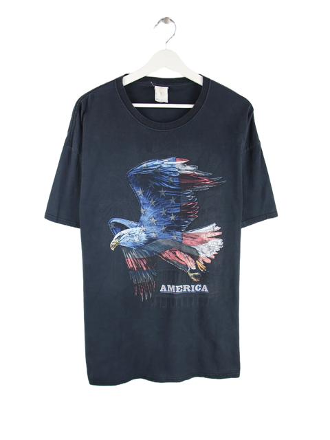 Fruit of the Loom Eagle America Print T-Shirt Schwarz XXL