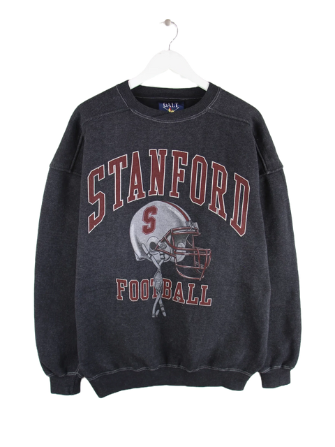 Galt Sand 90s Vintage Stanford Football Print Heavy Sweater Grau L