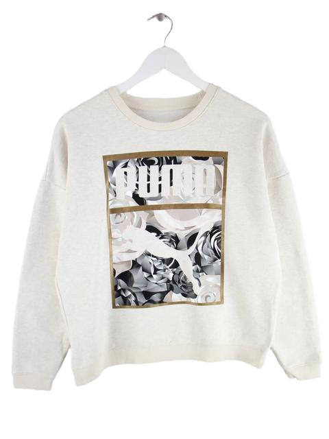 Puma x Careaux Collab Big Logo Pattern Print Sweater Beige XS