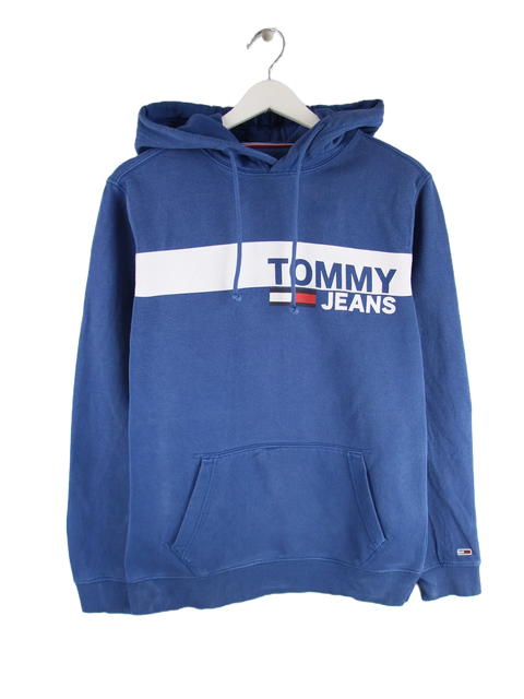 Tommy Hilfiger Jeans Spellout Stripe Hoodie Blau M