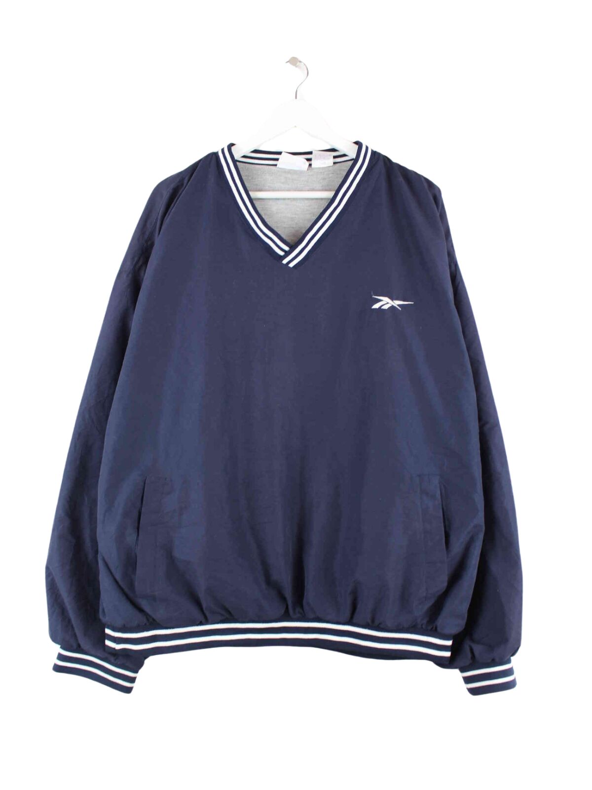 Reebok 90s Vintage V-Neck Track Top Sweater Blau XL (front image)