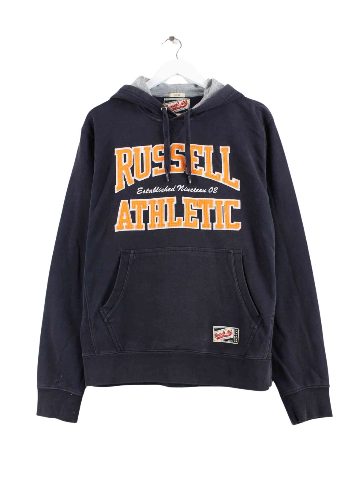 Russell Athletic 90s Vintage Embroidered Hoodie Black L