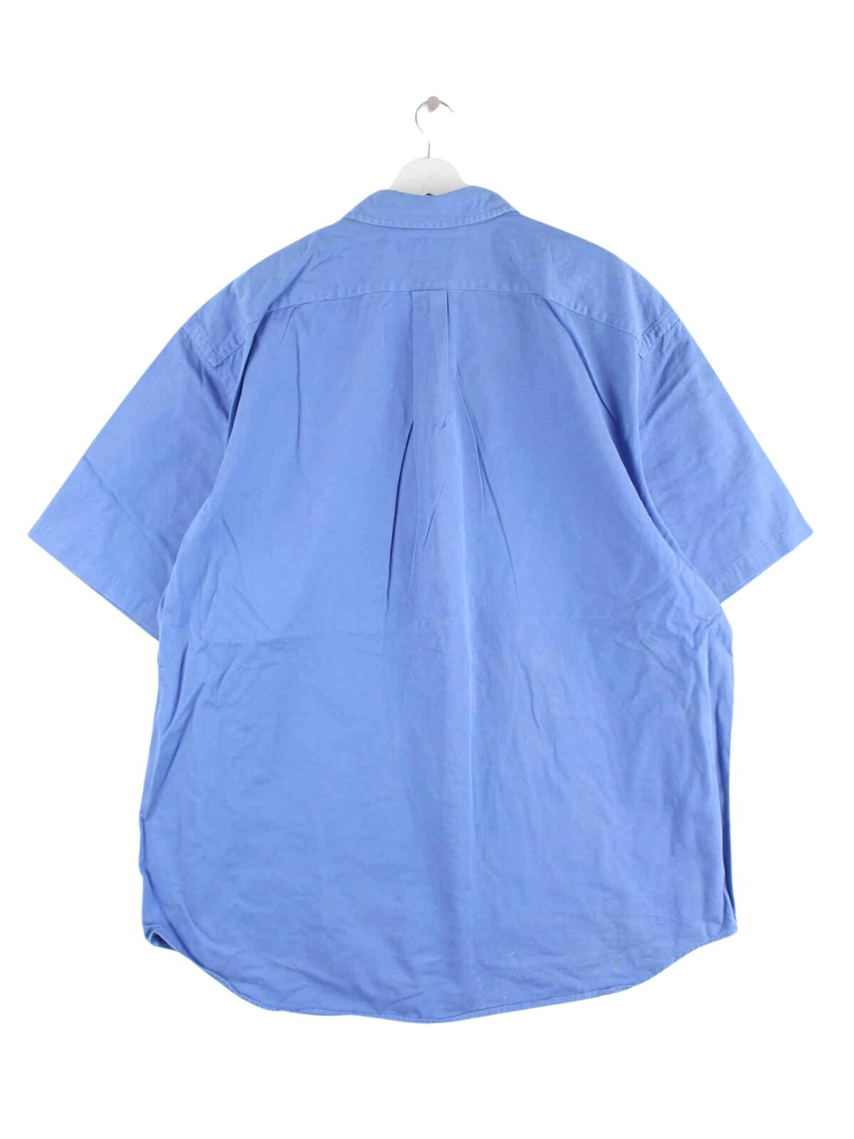 Ralph Lauren 90s Vintage Blake Kurzarm Hemd Blau 4XL (back image)