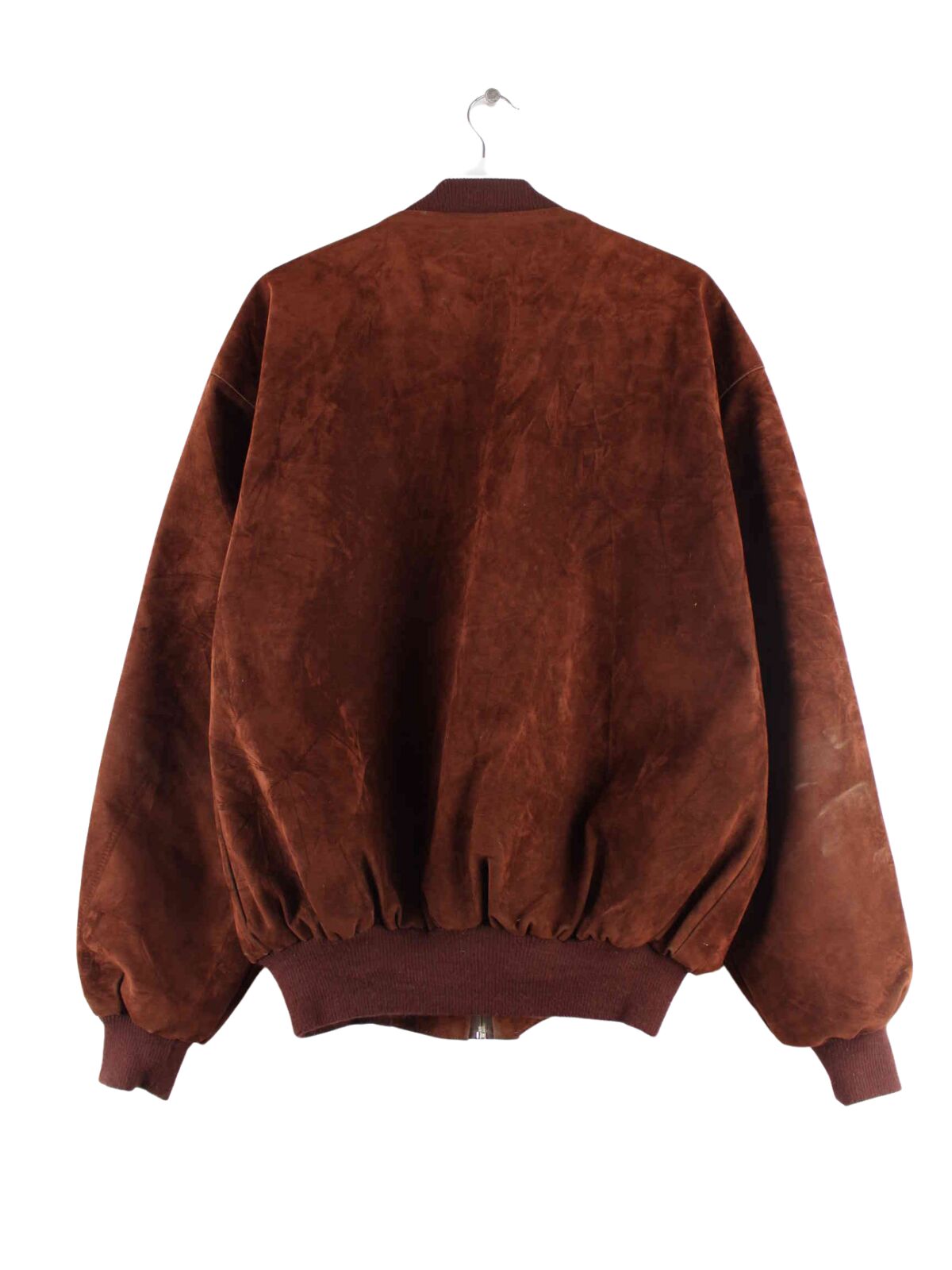 Vintage y2k Suede Bomber Jacke Braun L (back image)