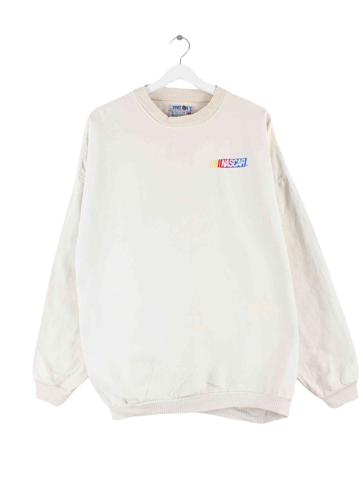 Nascar 90s Vintage Embroidered Sweater Beige L (front image)