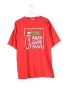 Vintage 00s Ohne Rauch Print T-Shirt Rot L (front image)
