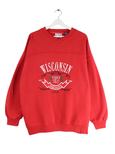 Crable Sportswear 90s Vintage Wisconsin Badgers Sweater Rot XL