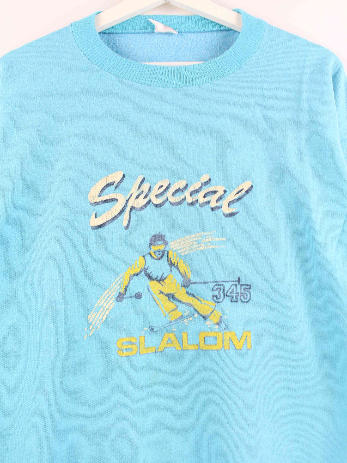Vintage 80s Print Sweater Blau M