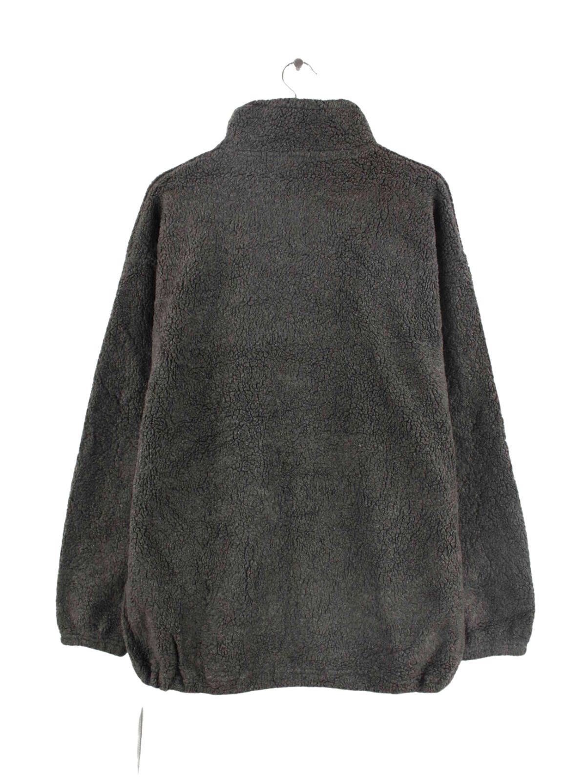 Vintage Half Zip Embroidered Fleece Sweater Grau XL