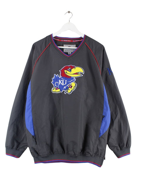 Colosseum Athletics Kansas Jayhawks Tracktop Pull Gris L