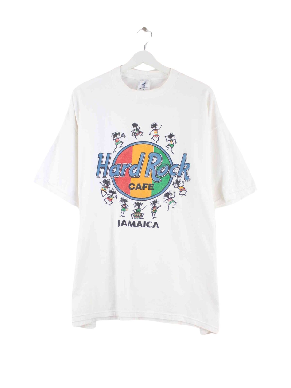 Jerzees Jamaica Print T-Shirt Weiß XL (front image)