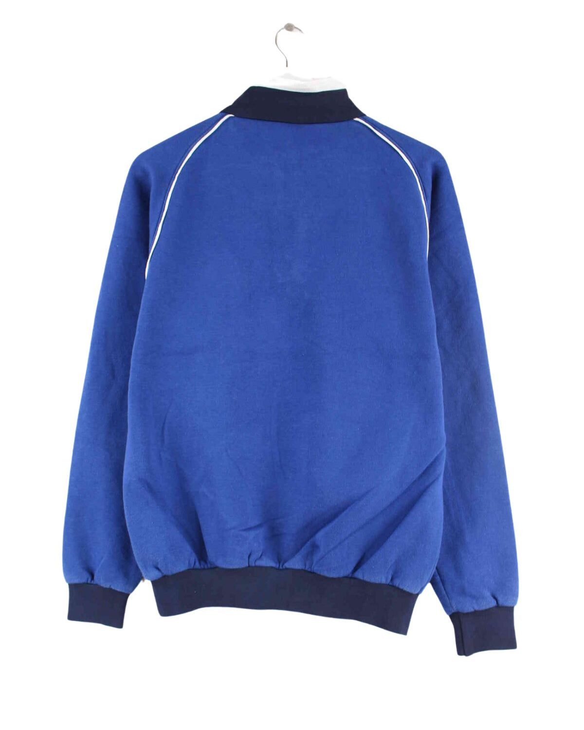 Vintage y2k Beach Soccer Embroidered Half Zip Sweater Blau M (back image)
