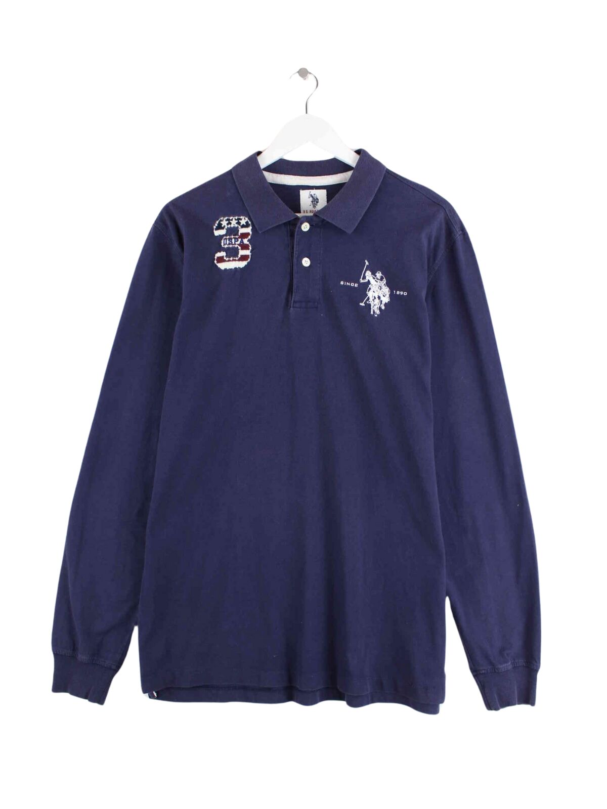 U.S. Polo ASSN. Embroidered Langarm Polo Blau XL (front image)