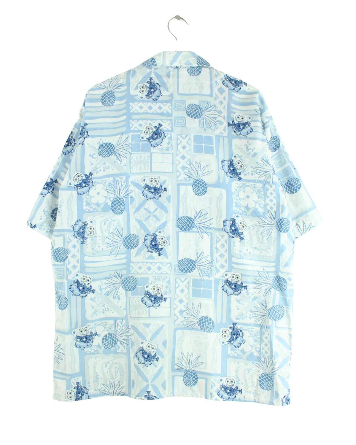 Vintage Spongebob Pattern Hawaii Hemd Blau XL (back image)