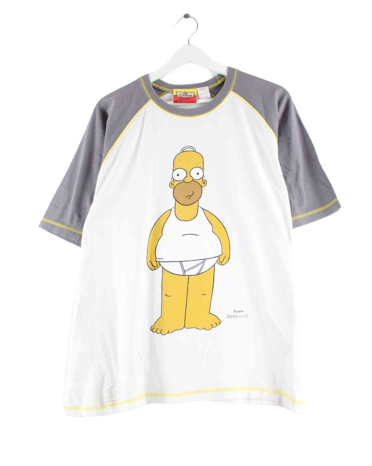 The Simpsons y2k Homer Print T-Shirt Weiß L (front image)