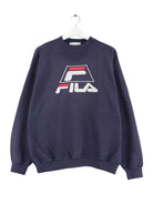 Fila 90s Vintage Embroidered Sweater Blau L (front image)