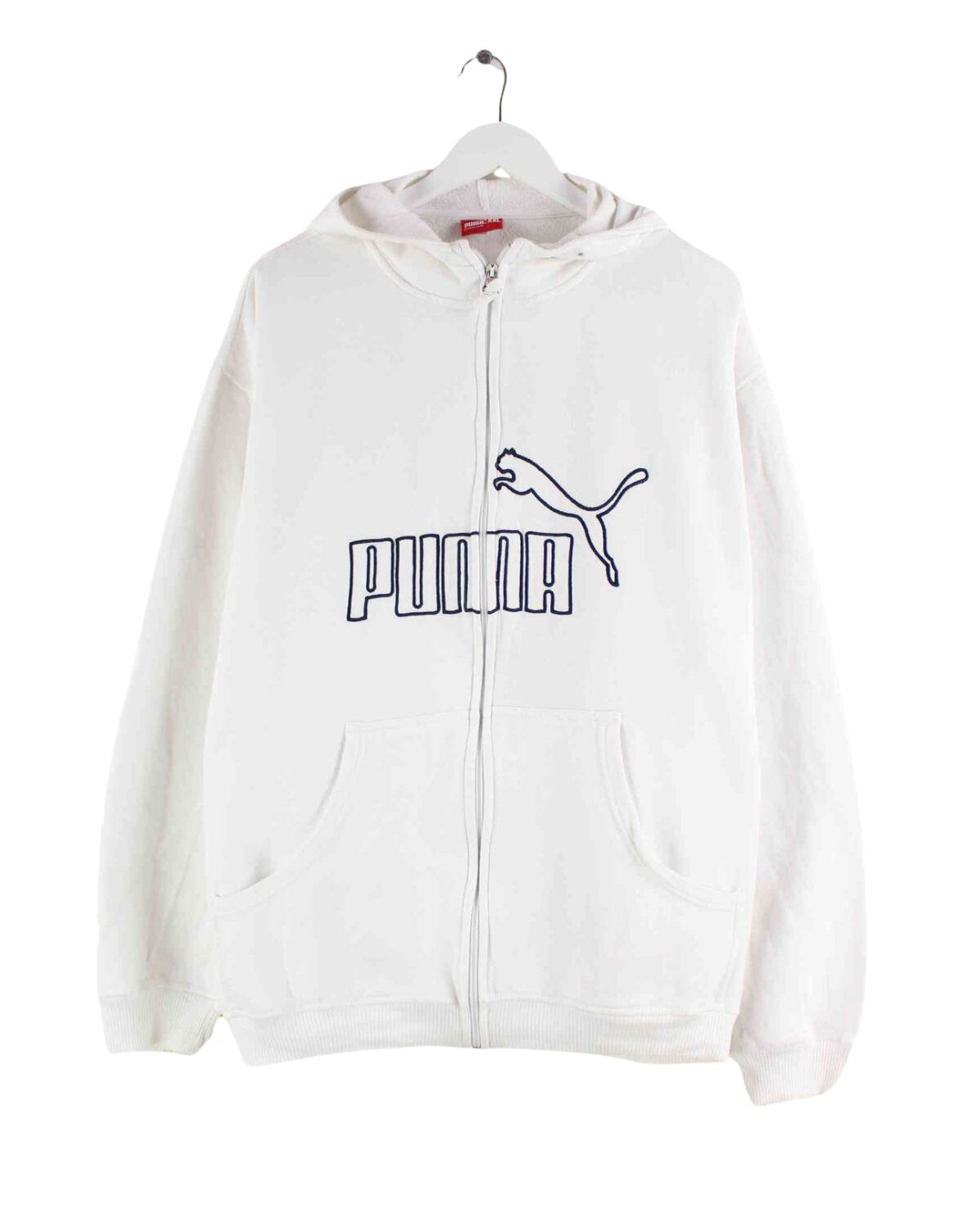 Puma Big Logo Embroidered Zip Hoodie Weiß XXL (front image)