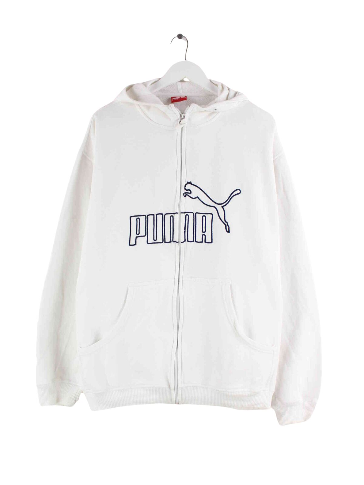 Puma Big Logo Embroidered Zip Hoodie Weiß XXL (front image)