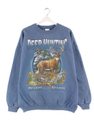 Gildan 1999 Vintage Deer Hunter Print Heavy Sweater Blau XL (front image)