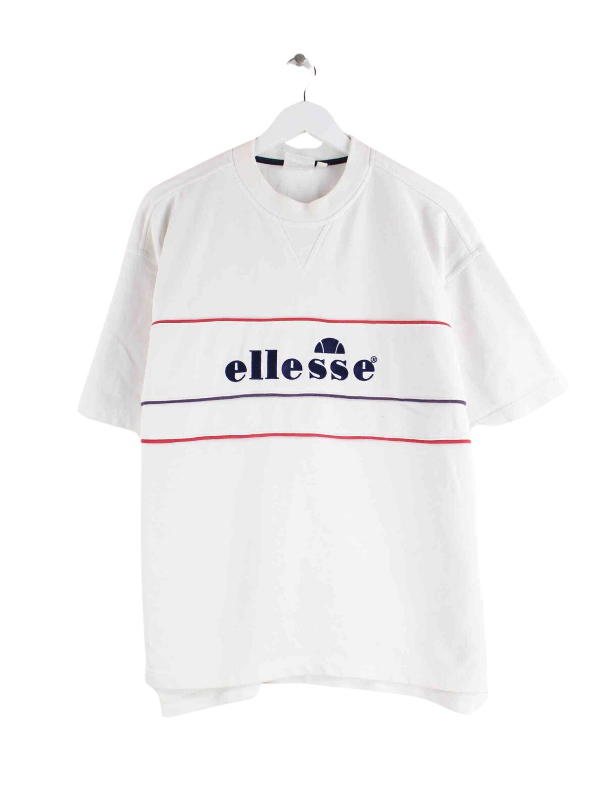 Ellesse 90s Vintage Embroidered Heavy T-Shirt Weiß L (front image)