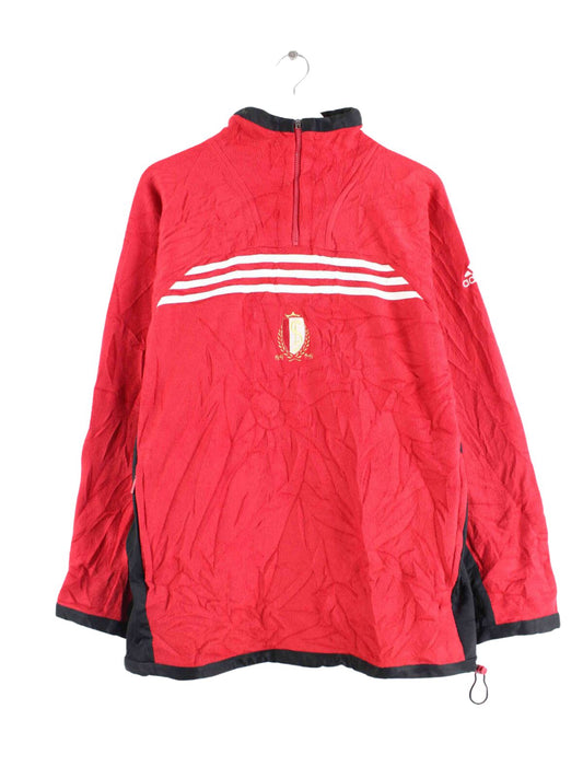 Adidas 90s Vintage Fleece Half Zip Sweater Rot L (front image)