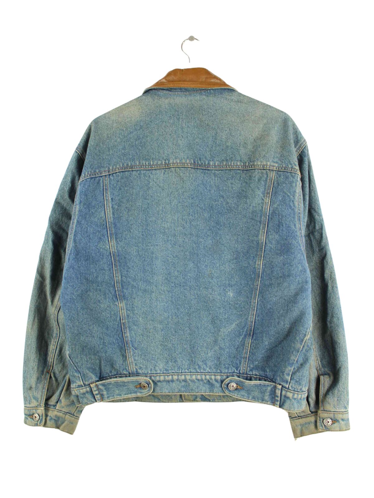 Vintage 80s Embroidered Jeans Jacke Blau L (back image)