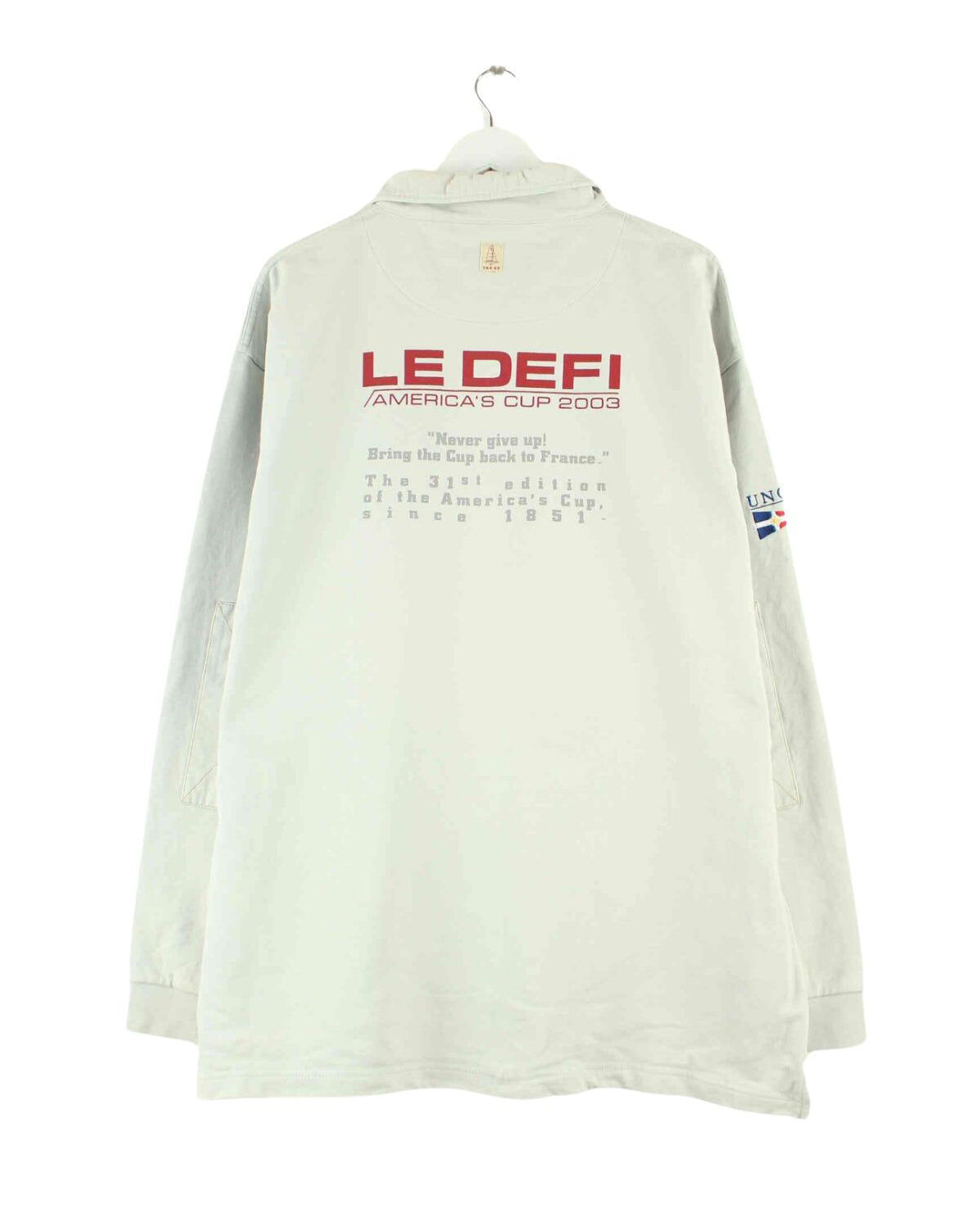 Vintage 2003 Le Defi Print Sweater Grau XXL (back image)