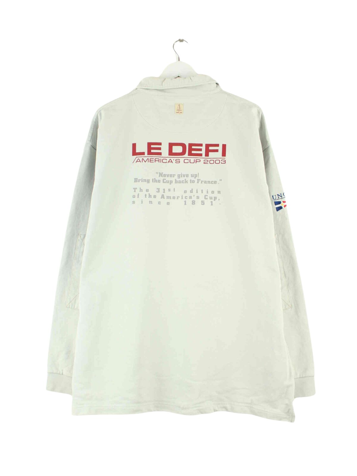 Vintage 2003 Le Defi Print Sweater Grau XXL (back image)