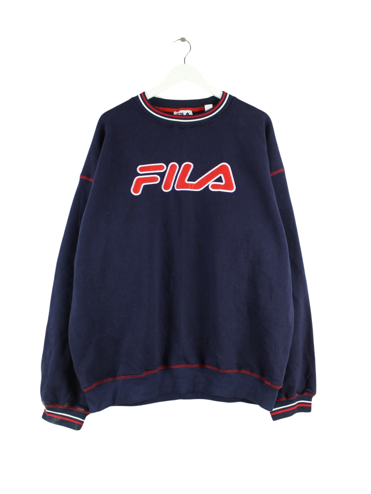 Fila 90s Vintage Embroidered Sweater Blue XXL – Peeces