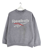 Reebok 90s Vintage Embroidered Sweater Grau S (front image)