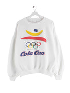 Vintage 1992 Olypmpic Print Sweater Weiß M (front image)