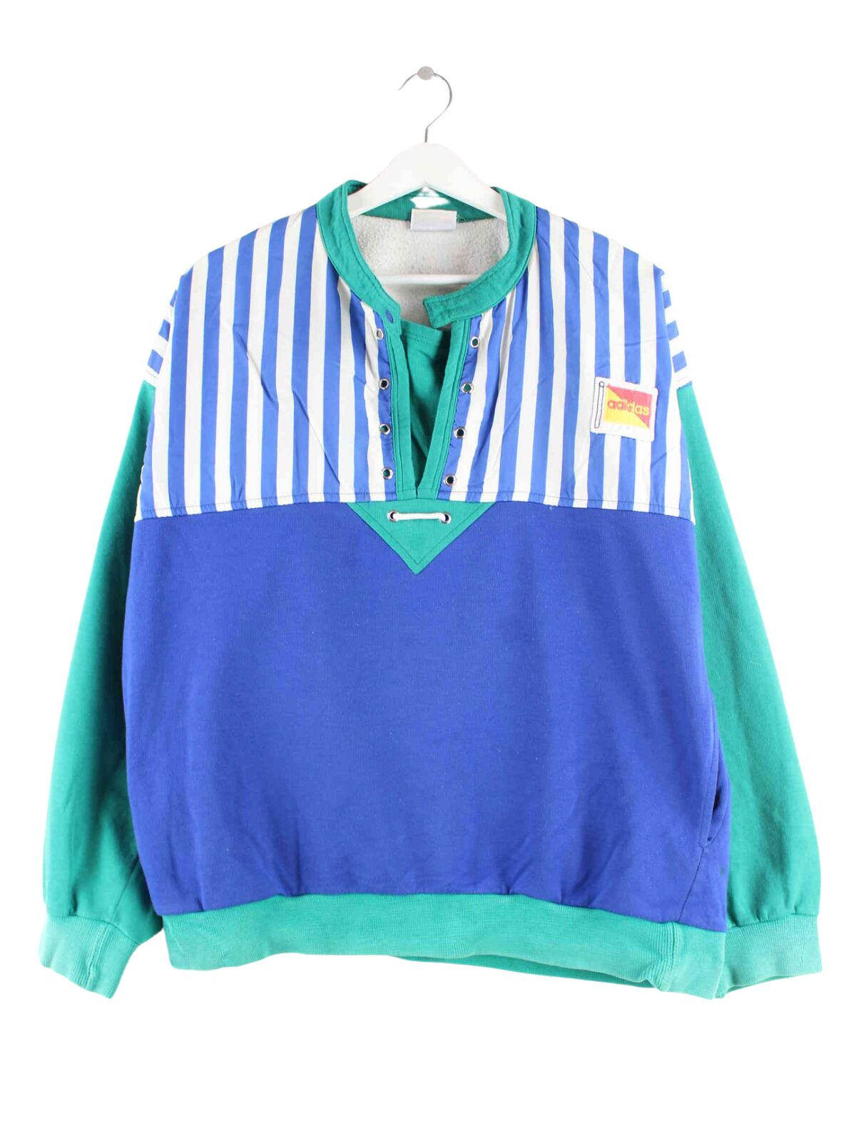 Adidas 70s Vintage Embroidered Sweater Blau L (front image)