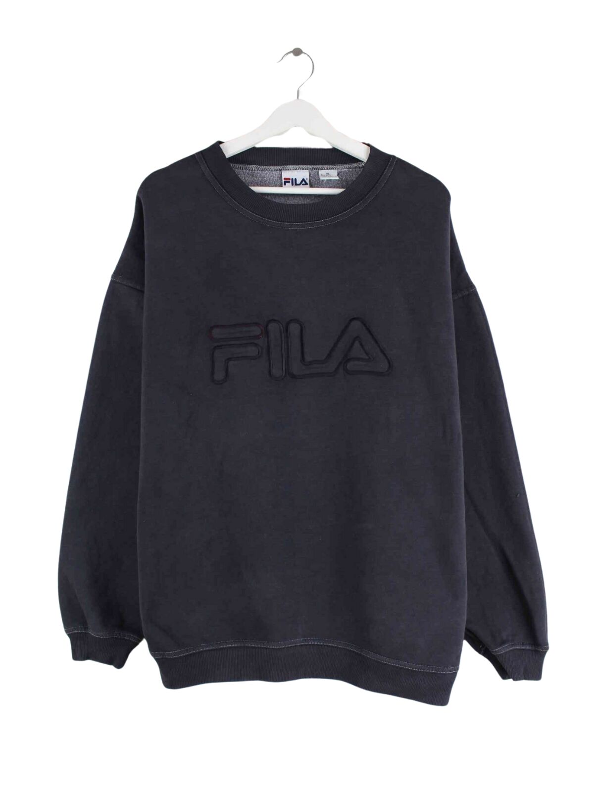 Fila 90s Vintage Embroidered Sweater Schwarz M (front image)