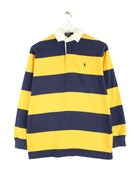 Ralph Lauren 90s Vintage Striped Long Sleeve Polo Gelb S (front image)