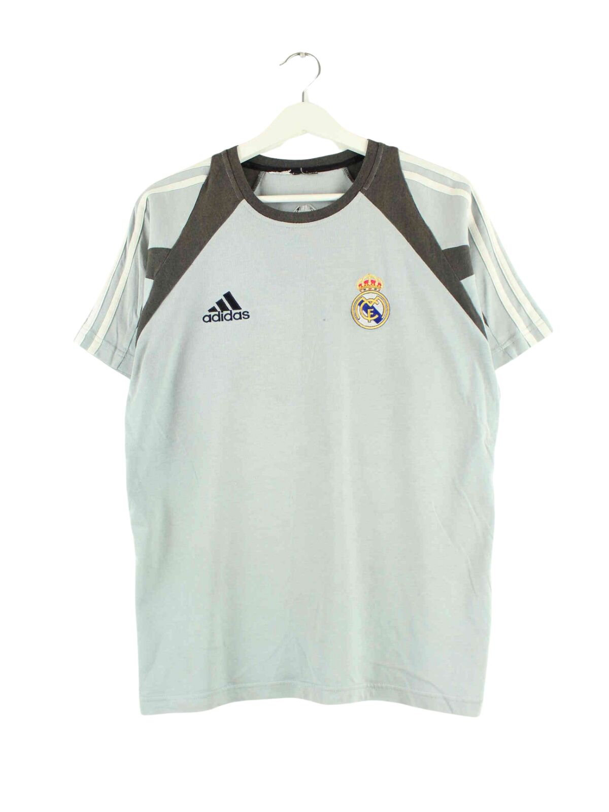 Adidas y2k Real Madrid Embroidered T-Shirt Grau M (front image)