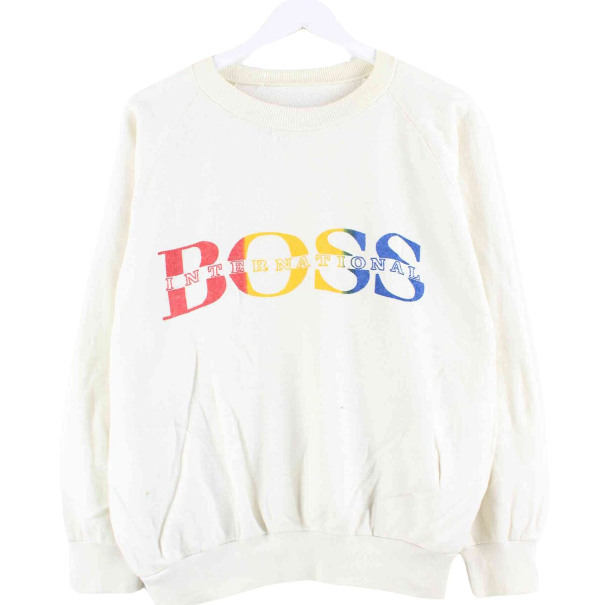Hugo Boss 80s Vintage Print Sweater Beige S (front image)