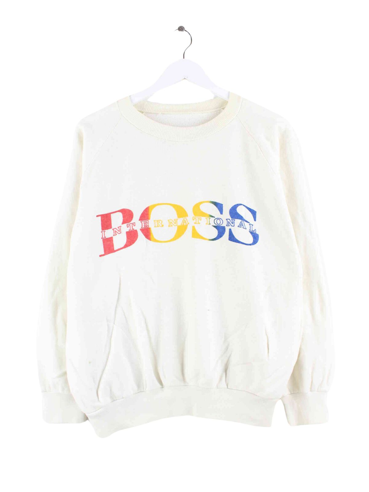 Hugo Boss 80s Vintage Print Sweater Beige S (front image)
