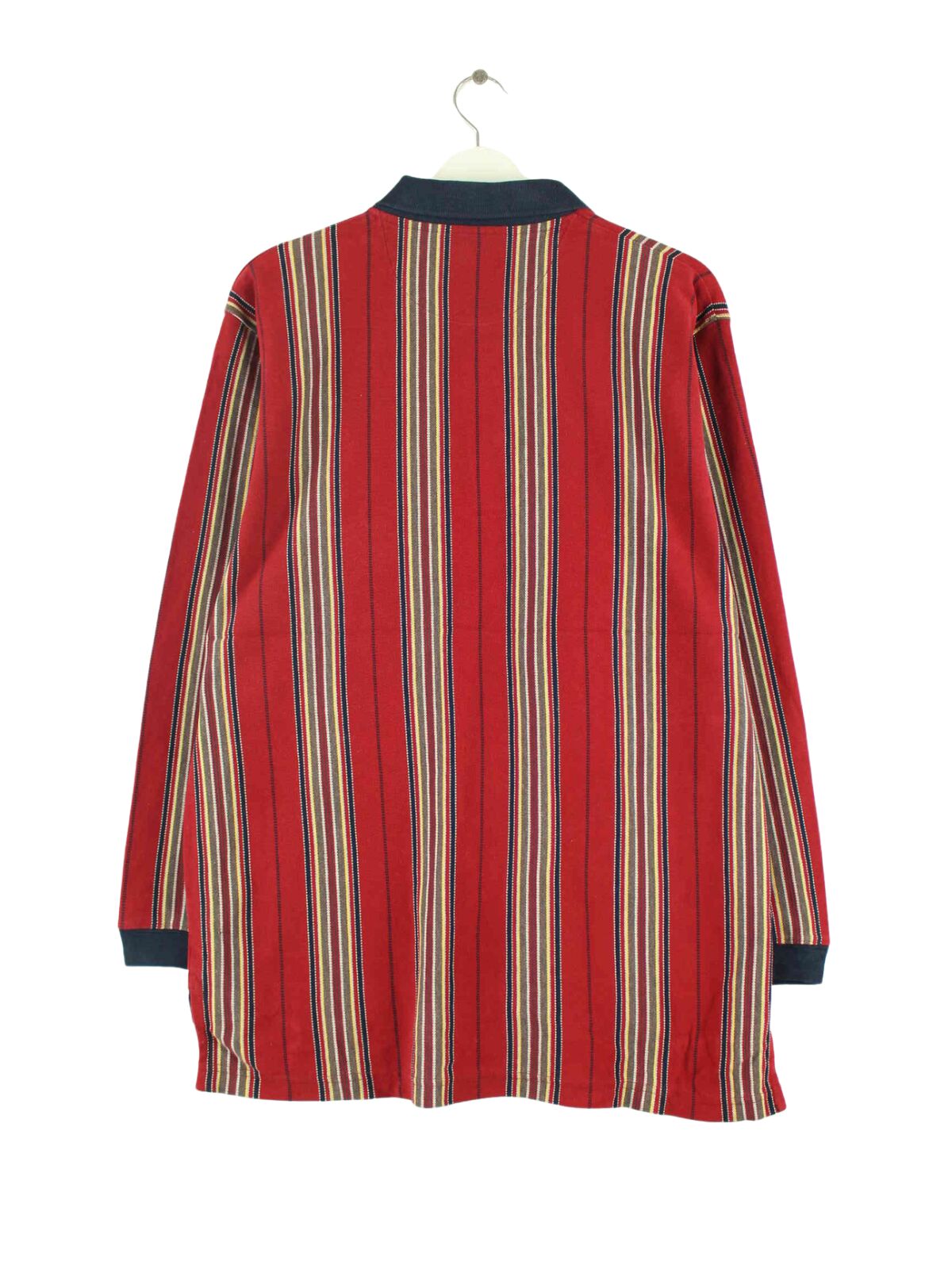 Chaps by Ralph Lauren y2k Striped Langarm Polo Rot M (back image)