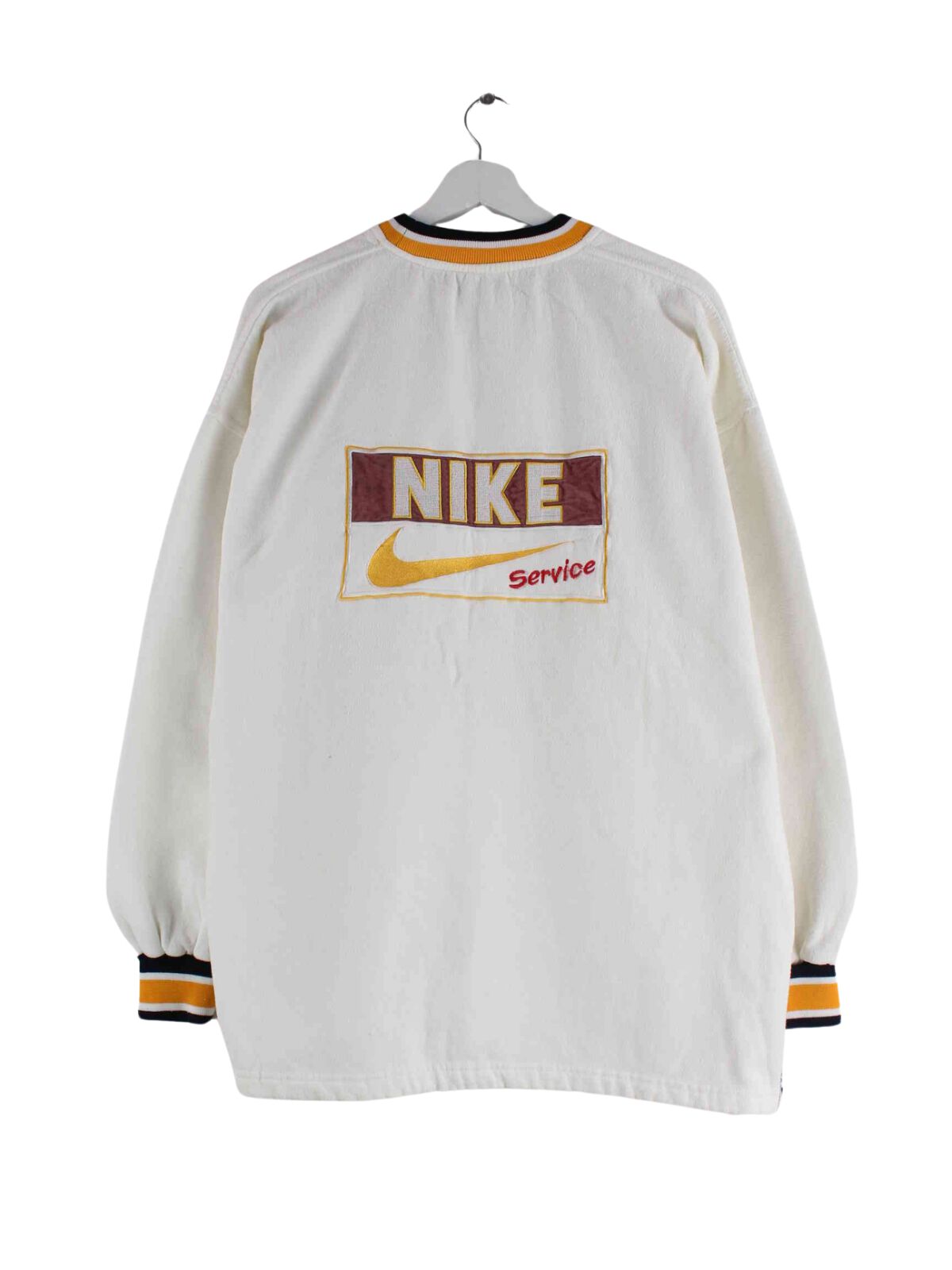 Nike 90s Vintage Embroidered Sweater Weiß XL (back image)
