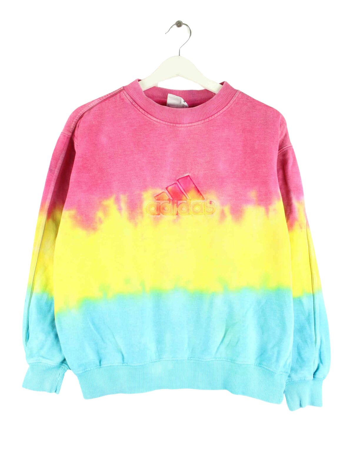 Adidas 90s Vintage Embroidered Tie Dye Sweater Mehrfarbig XS (front image)