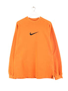 Nike 90s Vintage Big Swoosh Embroidered Sweater Orange L (front image)