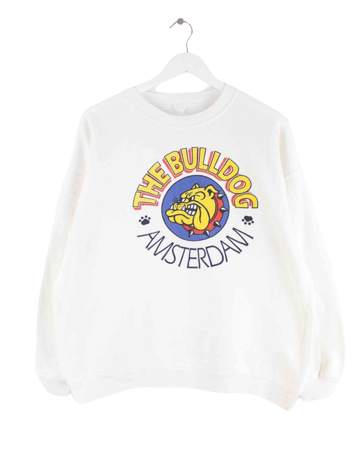 Vintage 80s The Bulldog Amsterdam Sweater Weiß M (front image)