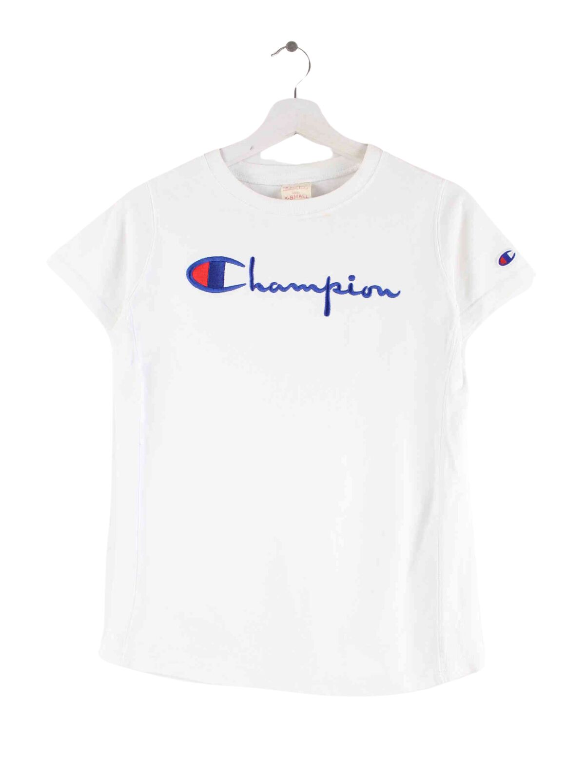 Champion Damen 90s Vintage Embroidered T-Shirt Weiß XS (front image)