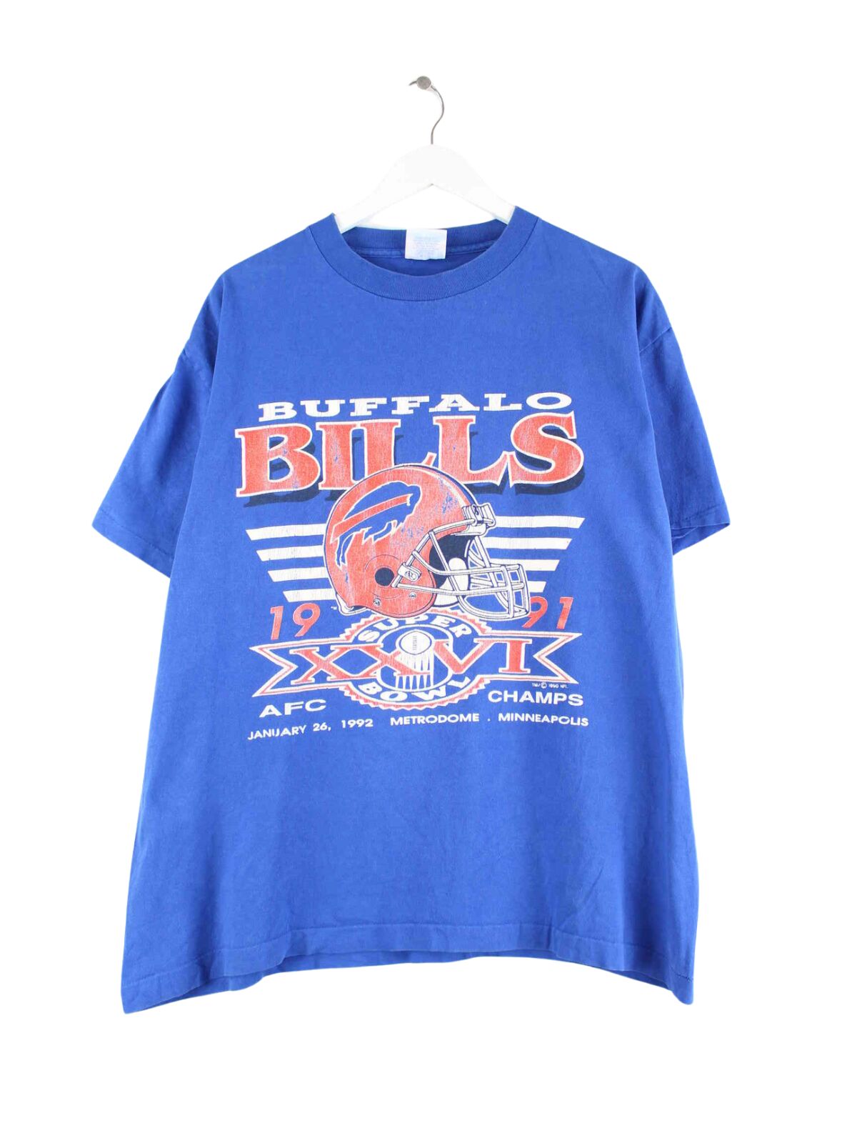 Vintage 1991 Vintage Buffalo Bills Single Stitch T-Shirt Blau XL (front image)