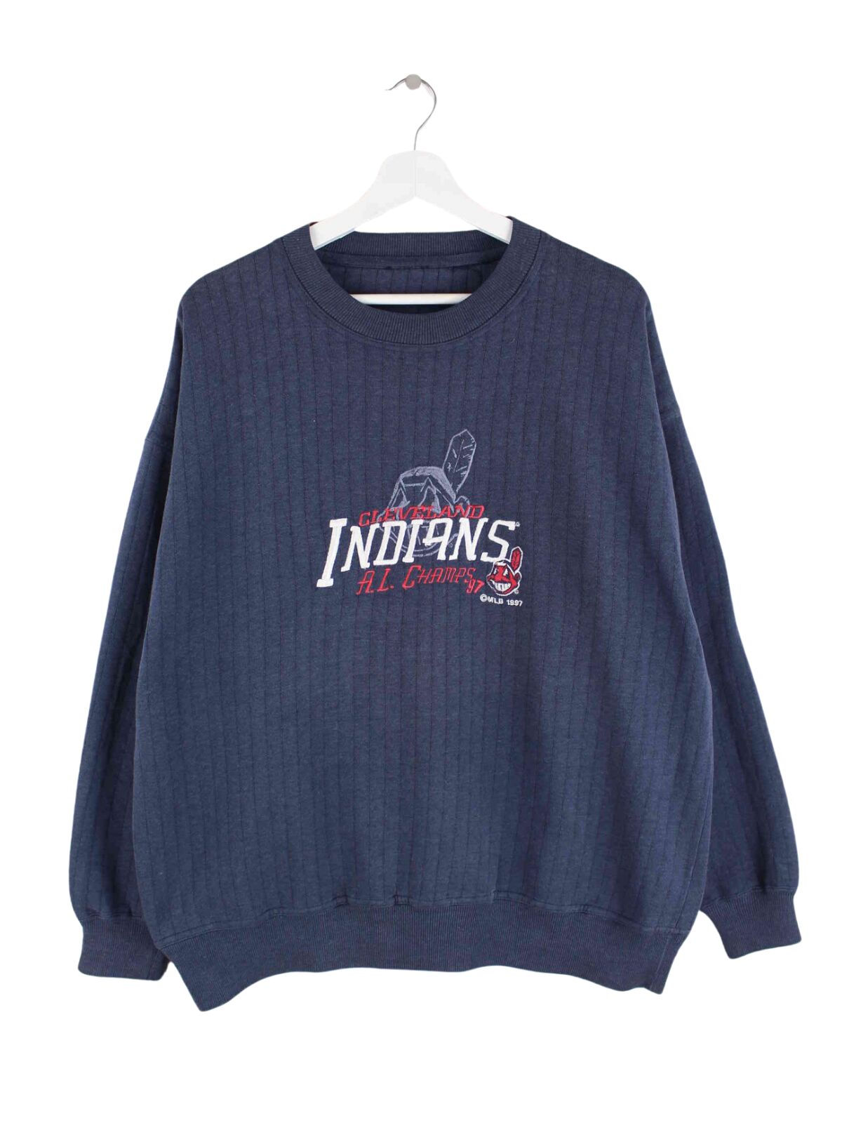 Vintage 1997 MLB Cleveland Indians Sweater Blau XL (front image)